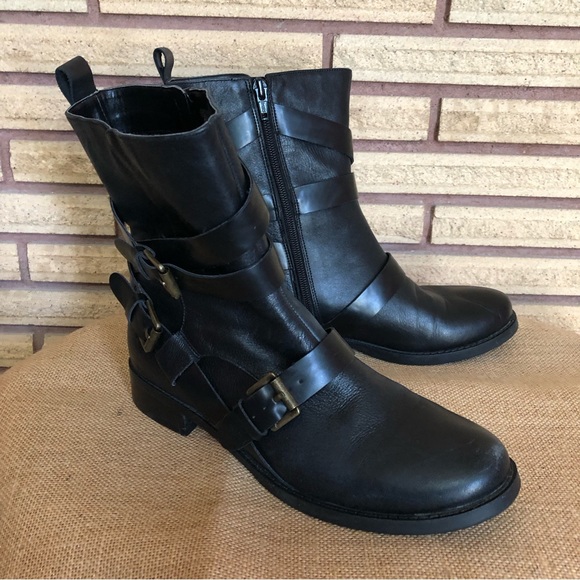 Black Leather Ankle Boots - Size 8.5 - 8 1/2 - Nine West - Black Booties - Picture 9 of 15